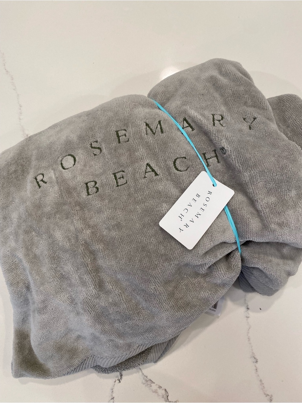Rosemary Beach Gray Plush Beach Towel